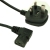 IEC to UK mains power cable BLACK 1.8m - Right Angle