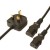 2 x IEC to UK mains power cable BLACK 2.5m