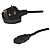 IEC to UK mains power cable BLACK 5.0m